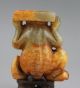 Old Chinese Hetian Jade Carved Monkey Brought Peaches Statue 