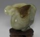 100% Natural Nephrite Hetian Jade Carved Phoenix Bird Horse - Hoof Cup Other photo 3