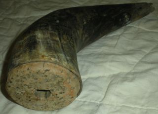Antique Early 1800s Maritime Powderhorn Screw Tip Cork Plug Vafo photo