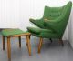 Hans Wegner Style Papa Bear Chair & Ottoman Mid - Century Danish Modern Eames Era Mid-Century Modernism photo 9