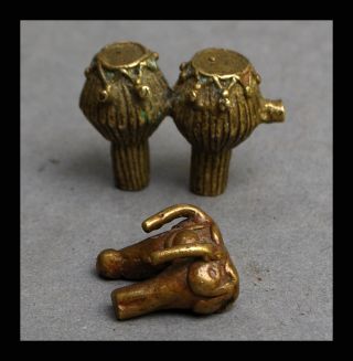 2 Pairs Of Drums,  18 - 19thc Akan Gold Weights photo