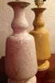 Mid Century Modern Speckled Ceramic Table Lamps Yellow White Mid-Century Modernism photo 1