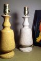 Mid Century Modern Speckled Ceramic Table Lamps Yellow White Mid-Century Modernism photo 3
