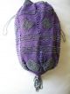 Antique Victorian Steel Beaded Purple Hand Crochet Reticule Drawstring Purse Victorian photo 6
