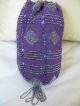 Antique Victorian Steel Beaded Purple Hand Crochet Reticule Drawstring Purse Victorian photo 8