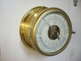 Vintage Schatz German Royal Mariner Ships Clock Barometer Working photo