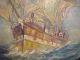 Signed Vintage Oil Painting 3 Masted Sailing Ship After Montague Dawson 1935 Other photo 2