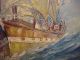 Signed Vintage Oil Painting 3 Masted Sailing Ship After Montague Dawson 1935 Other photo 3