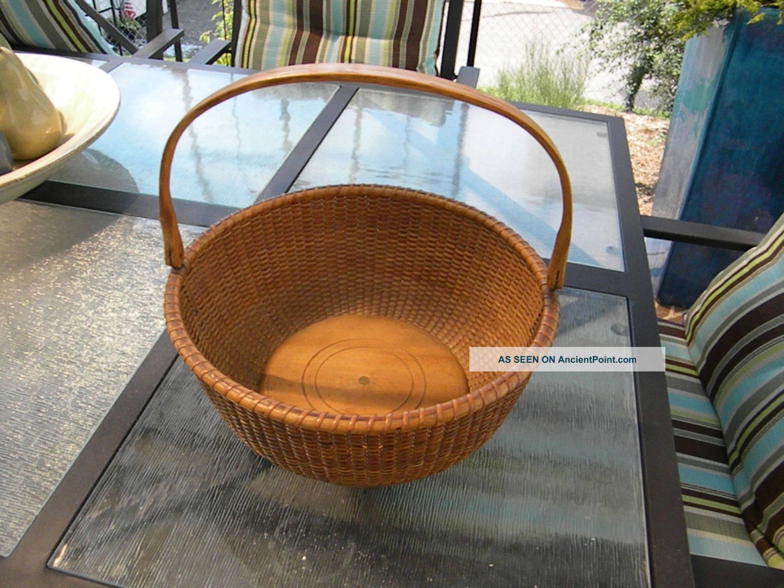 Exceptional Late 19th C.  Swing Handle Nantucket Basket Att Wm.  Appleton,  Aafa Primitives photo
