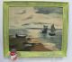 Vintage 1966 Oil On Board Painting Italian Sailboats Moored Myra Vicchio Nr Yqz Other photo 1