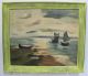 Vintage 1966 Oil On Board Painting Italian Sailboats Moored Myra Vicchio Nr Yqz Other photo 7