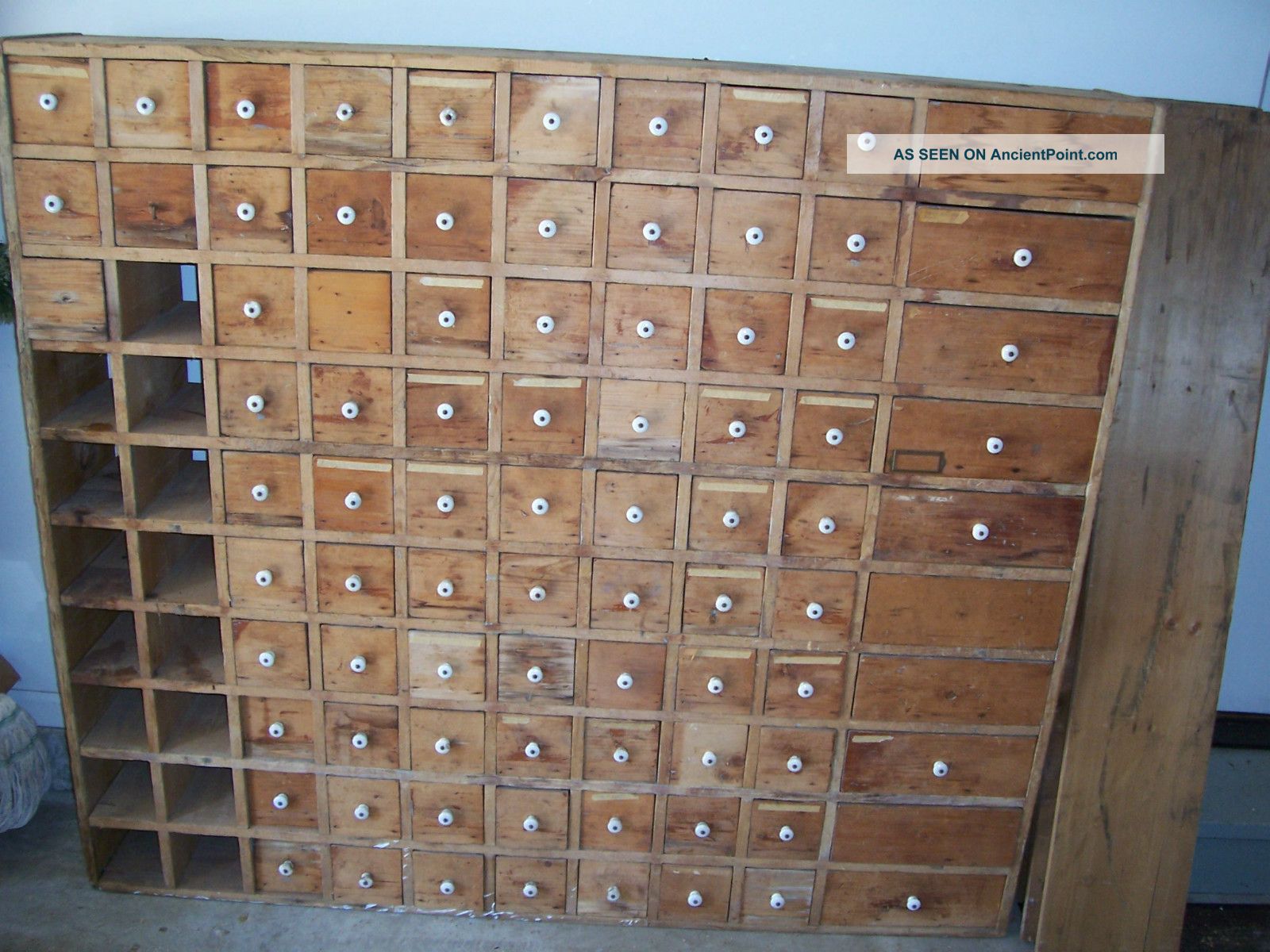 Antique Apothecary Cabinet Country Store Pine Primitive 1900-1950 photo
