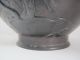 Antique Japanese Bronze Pot With Birds And Branches Relief 8.  75 