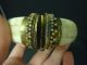 Antique Cabochon Bangle Cuff Bracelet - Made In India W/ Label,  Nr India photo 7