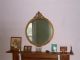 Antique Large Round Victorian Wall Mirror Gold Gilt Old Wood Gesso Art Deco Vtg Mirrors photo 1