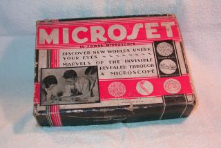 Antique Childrens Microset With 60 Power Microscope photo