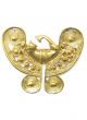 Across The Puddle Pre - Columbian 24k Gp Tairona Carved Butterfly Brooch Latin American photo 1