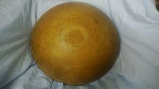 Huge Early Antique Collectible Dough Bowl W Wide Rim Surface 15 Inches photo