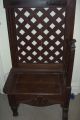 Antique Hall Bench Chair Jacobean Ebonized Wood Chair Goth 1800-1899 photo 3