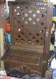 Antique Hall Bench Chair Jacobean Ebonized Wood Chair Goth 1800-1899 photo 4