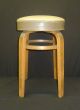 Thonet - - Two Short Stools - - - Branded - - Oroginal Labels - - One  - - Recovered? 1900-1950 photo 9
