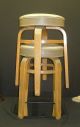 Thonet - - Two Short Stools - - - Branded - - Oroginal Labels - - One  - - Recovered? 1900-1950 photo 1