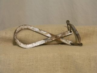 Antique Cast Iron Ice Block/hay Bale Hook With Handle - Straight From The Farm photo