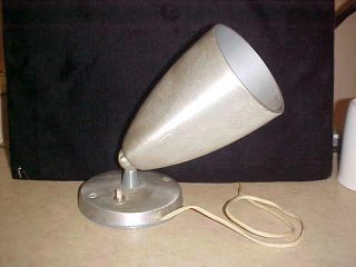 Vtg 50s Atomic Modern Aluminum Pivot Swivel Swivelier Cone Bullet Sconce Lamp photo