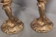 Pair Figural Art Nouveau Female Candlesticks Holder Sculpture Statue Gilt Silver Metalware photo 1