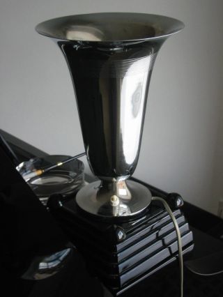 Art Deco Chrome Uplighter Lamp photo