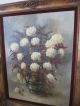 Lee Reynolds Signed Mid Century Large Floral Gold Frame Painting Lovely Mid-Century Modernism photo 1