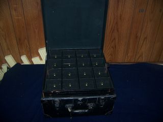 Vintage Salesman Locking Travel Display Case With 4 Trays Key photo