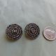 Antique Late 1800s Metal Rhinestone Victorian Buttons,  Of Two,  Big Size Buttons photo 1