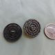Antique Late 1800s Metal Rhinestone Victorian Buttons,  Of Two,  Big Size Buttons photo 2