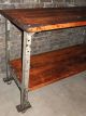Vintage C1930 Pollard Factory Table Work Bench Cast Iron Steam Punk Restored 1900-1950 photo 3