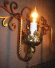 Vintage Italian Tole Wrought Iron Victorian Sconce Chandelier Wall Fixture Old Chandeliers, Fixtures, Sconces photo 1