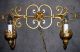 Vintage Italian Tole Wrought Iron Victorian Sconce Chandelier Wall Fixture Old Chandeliers, Fixtures, Sconces photo 2
