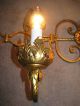 Vintage Italian Tole Wrought Iron Victorian Sconce Chandelier Wall Fixture Old Chandeliers, Fixtures, Sconces photo 4