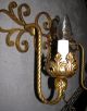 Vintage Italian Tole Wrought Iron Victorian Sconce Chandelier Wall Fixture Old Chandeliers, Fixtures, Sconces photo 8