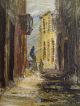 Signed Illegibly French Montmartre Ecole De School Paris Street Scene Painting Mid-Century Modernism photo 3