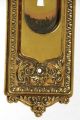Pocket Door Hardware Set With Ornate Detail In Brass Door Plates & Backplates photo 2