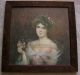 Big Rare Victorian Folk Art Frame Chromo Lady Portrait Arts Crafts Wood Crafts Arts & Crafts Movement photo 3