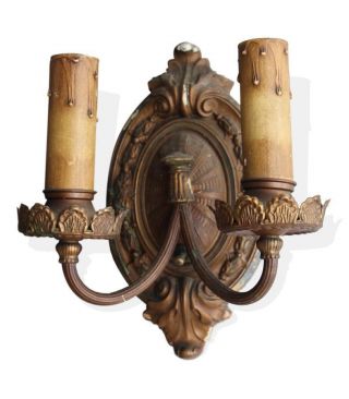 Set Of Three Victorian Two Candle Sconces photo