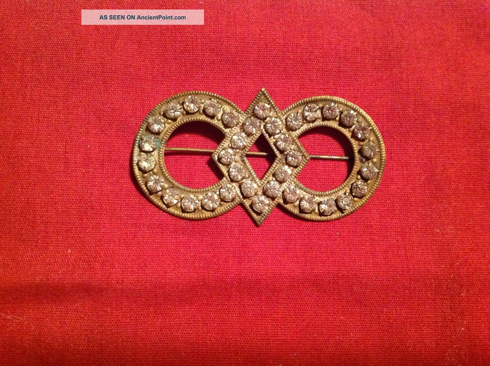 Antique Victorian Vintage Rhinestone Brooch Pin Jewelry Free Usa The Americas photo