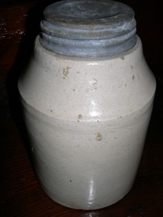 1899 - 1906 Macomb Stoneware Canning Jar Clean & Sound Pottery Of Macomb,  Illinois photo