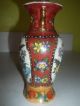 Set Of 2 Chinese Vase Hand Painted Birds And Flowers With Colors Vases photo 1