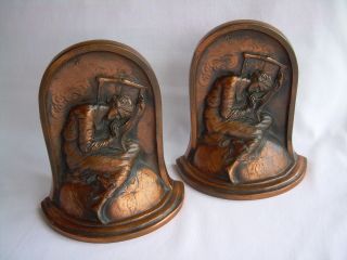 Vintage Lost Hope Bookends Pair K & O 1932 Bronze? Extremely Rare photo