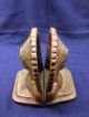 Antique Pre Wwii Indian Chief Brass Bookends Whirling Log Swastika Sachem Native Metalware photo 8