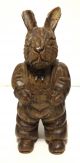 Handcarved Wood Rabbit Paper Mache Mold/sculpture Primitives photo 1