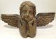 Carved Wood Cherub With Long Wings Paper Mache Mold Primitives photo 1